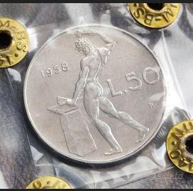 50 Lire 1958 qFdc periziata Manfredini
