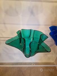 Vaso verde tipo fazzoletto venini