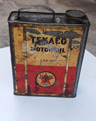 Latta Olio Texaco Vintage d'epoca da 2 Litri S.A.E