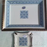 Piatto Vintage Porcellana Limoges Profili Argento