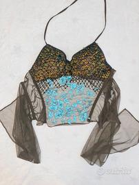 Bustier con piume di pavone La Perla