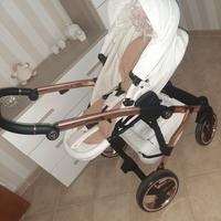 JUNAMA Duo Diamond Pelle bianca telaio Oro Giallo