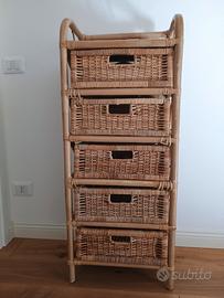 cassettiera in vimini