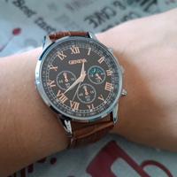 Orologio elegante uomo Geneva cinturino marrone pe