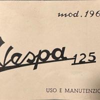 Libretto uso e manutenzione Vespa 125 mod. 1960