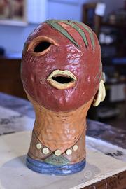 testa in ceramica maestro gaspare patti sciacca
