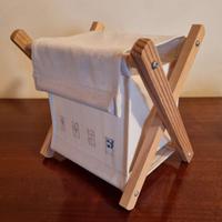 Portaoggetti in legno e tela