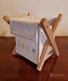 Portaoggetti in legno e tela