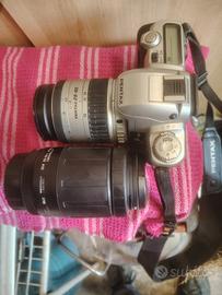 fotocamera pentax ax. 50 con due obiettivi uno tam