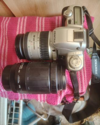 fotocamera pentax ax. 50 con due obiettivi uno tam