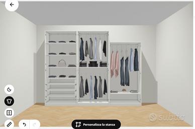 IKEA armadio PAX bianco 3 metri 6 ante