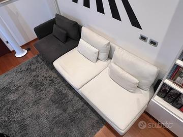 Divano in tessuto bicolore