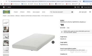 materasso IKEA 90 X 200