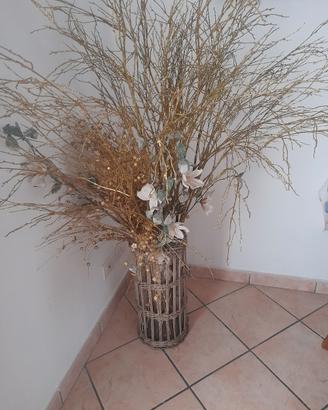 cesto dorato natalizio