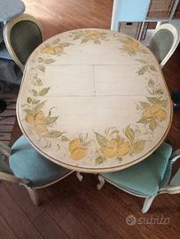 tavolo allungabile dipinto a mano 