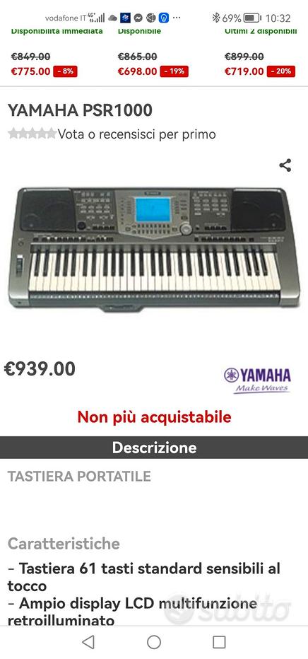 Yamaha PSR-A350 tastiera portatile per musica orientale