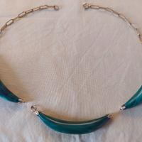Mezze lune in malachite per collana