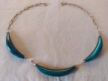 Mezze lune in malachite per collana