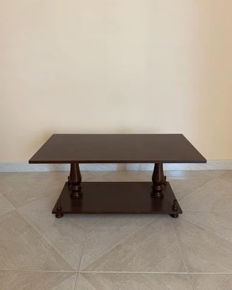 Tavolino da salotto vintage in legno a due livelli