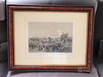 Litografia francese incorniciata