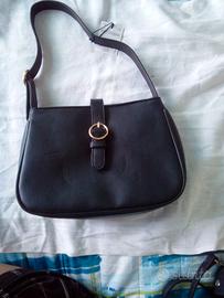 Borsa nera di pelle tracolla regolabile nuova OVS