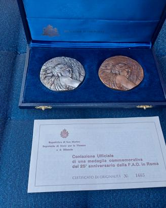 medaglia commemorativa 25° anniversario FAO