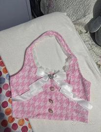 Top rosa stile kpop shein taglia L