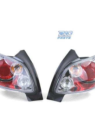 FANALI PEUGEOT 206 98-09 FONDO CROMATO ROSSO