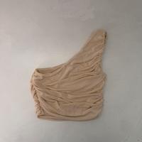 Top monospalla donna color crema