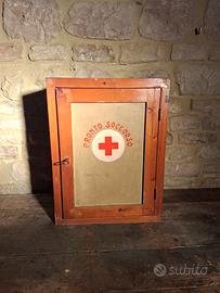 Mobiletto Pronto Soccorso Vintage in Legno anni 50