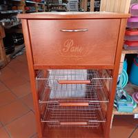 carrello frutta legno con cassetto