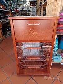 carrello frutta legno con cassetto