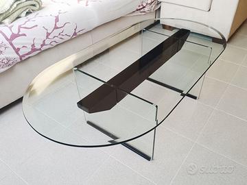 Tavolino cristallo mid century soggiorno