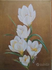 "Crochi bianchi" acrilico su tela 18x24 