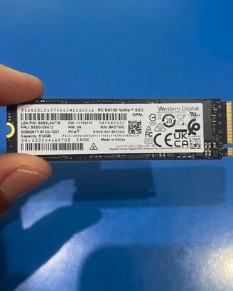 SSD NVMe M.2 512GB WD PC SN730 PCIe - Stato 99%