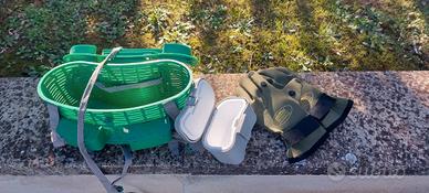  Pesca alla trota, cestino+guanti+porta esche 