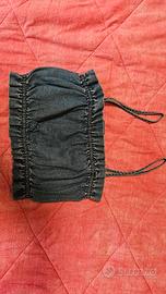 Top Corto in Denim Tezenis con Spalline Sottili