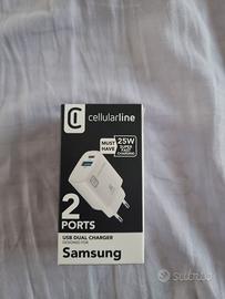 usb dual charger caricatore samsung cellularline