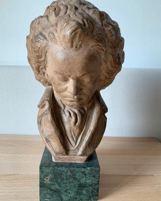 Busto Beethoven terracotta,  base marmo, 1905