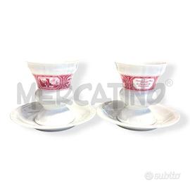 TAZZE PZ.2 PORCELLANA INGLESI BIANCHE E ROSA