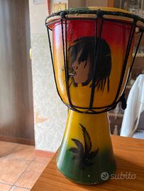 Tamburo Djembé / Bongo in legno BOB MARLEY