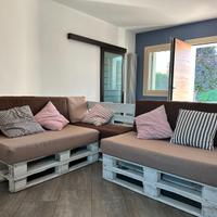 Divano Euro-Pallet con cuscini - modulabile