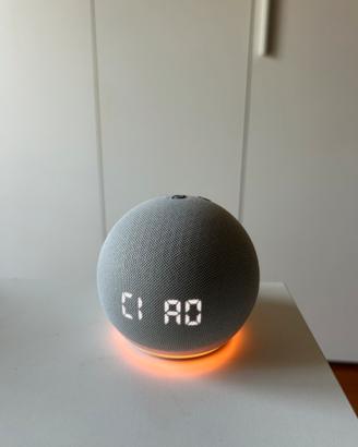 Echo Dot 4 Con Orologio Bianco