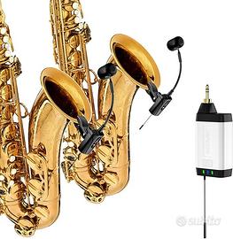 Doppio Microfono Wireless UHF Strumenti a Fiato
