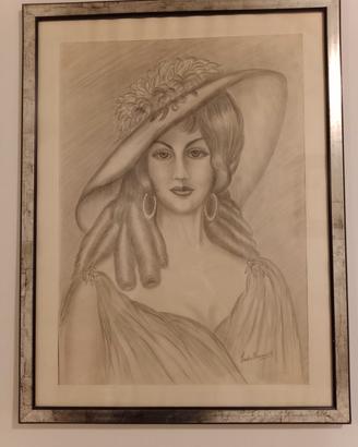 Dipinto su cartoncino a carboncino