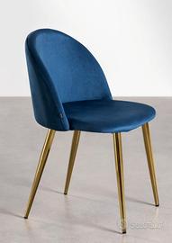 Sedia velluto blu