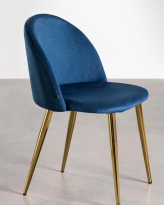 Sedia velluto blu