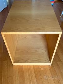 Mobiletto Multiuso in Legno Chiaro /Cubo