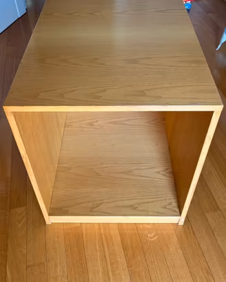 Mobiletto Multiuso in Legno Chiaro /Cubo
