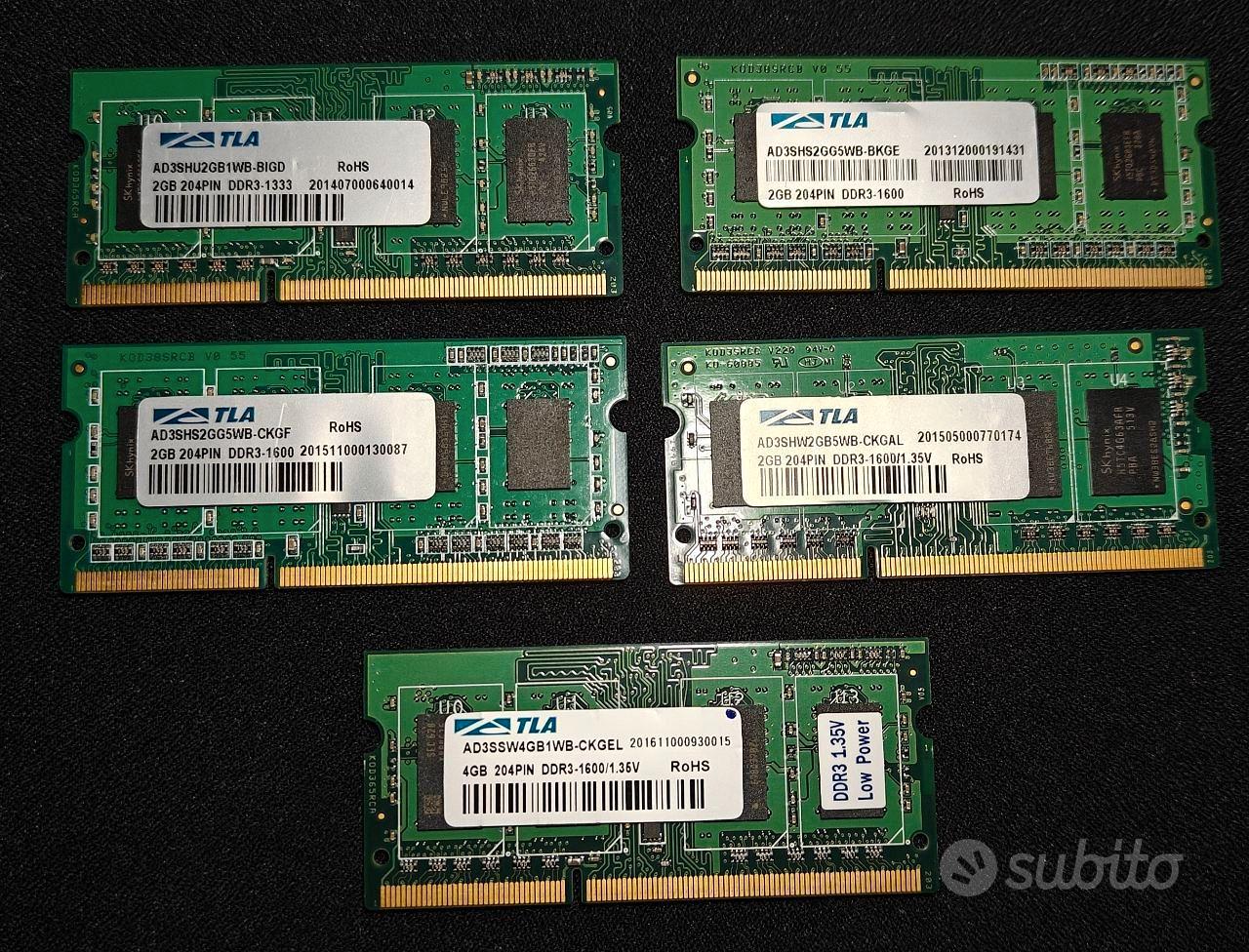 Lotto RAM 2-4GB DDR3 SoDimm - Informatica In vendita a Treviso